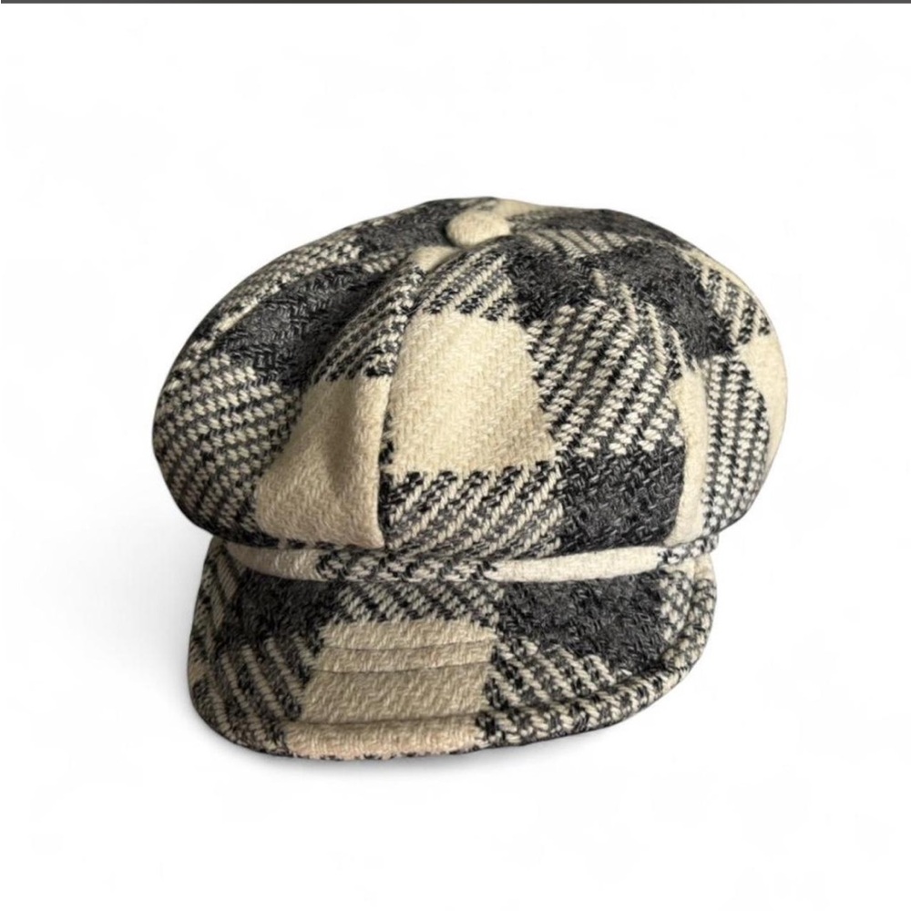 Chic Y2K Japanese Vintage Plaid Wool Newsboy Cap